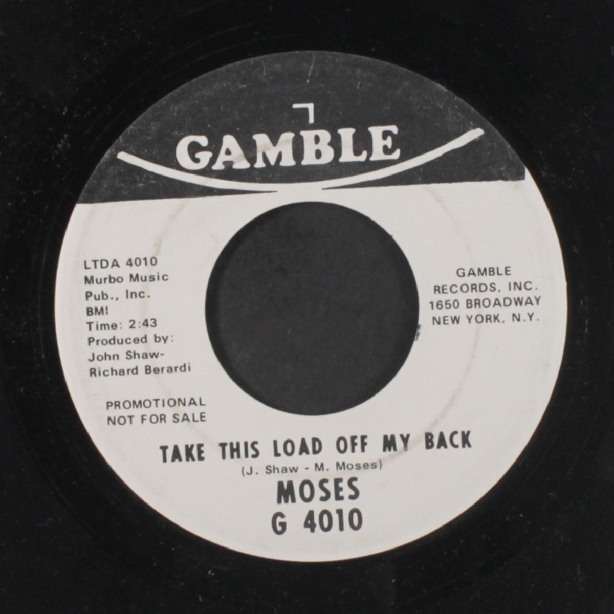 take this load off my back / same by MOSES