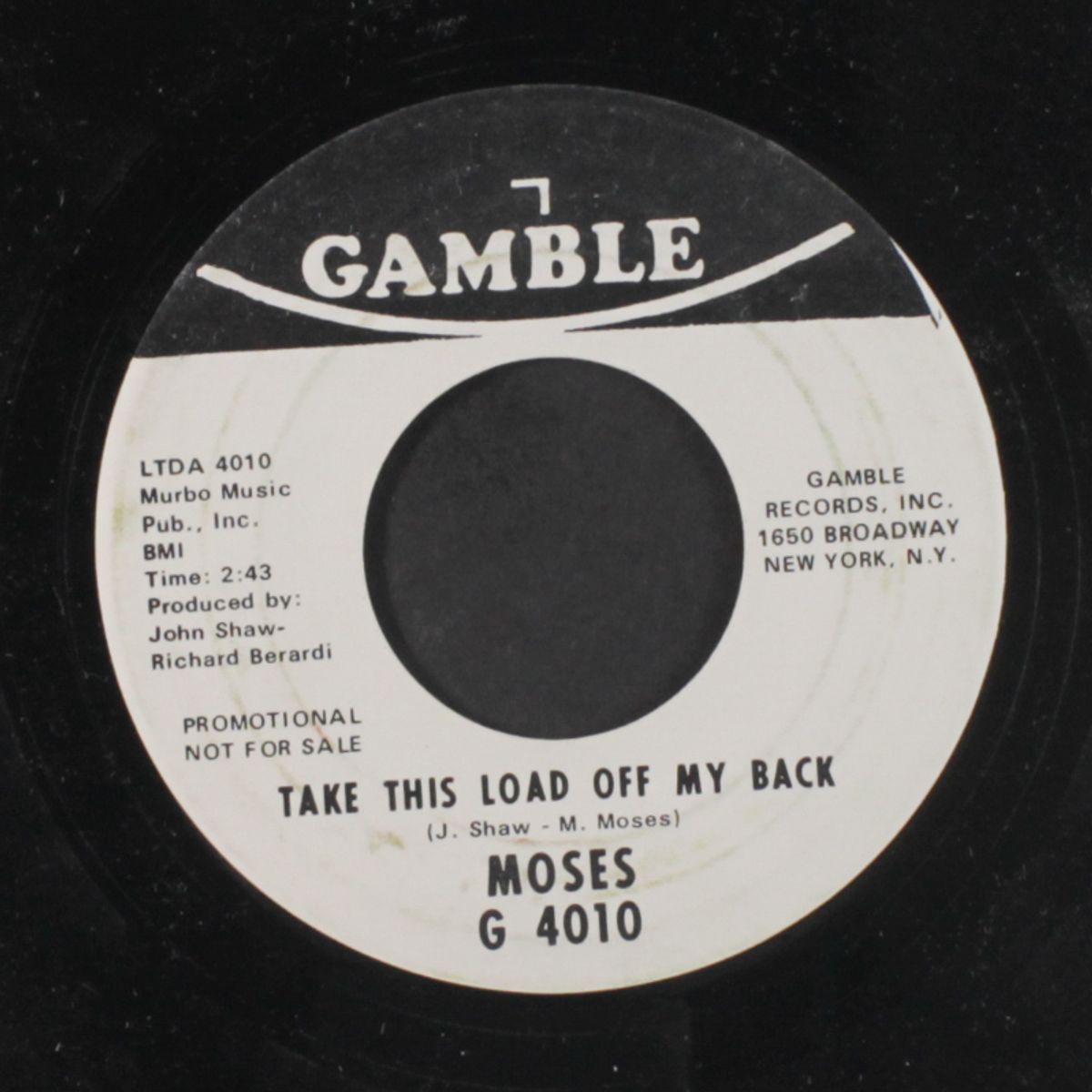 take this load off my back / same by MOSES