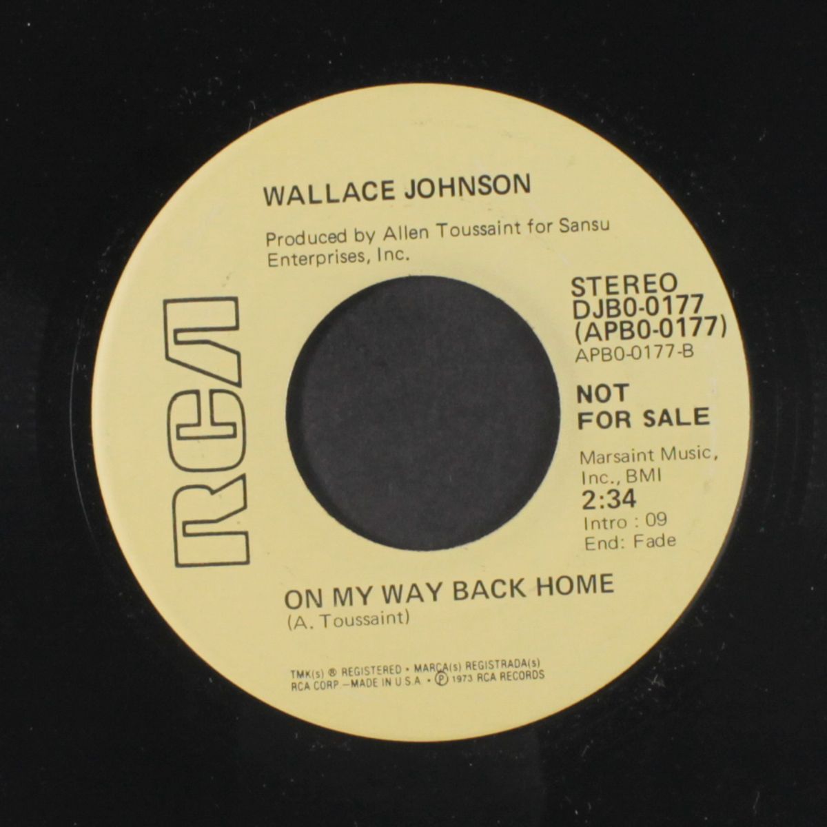 on my way back home / i miss you girl by WALLACE JOHNSON