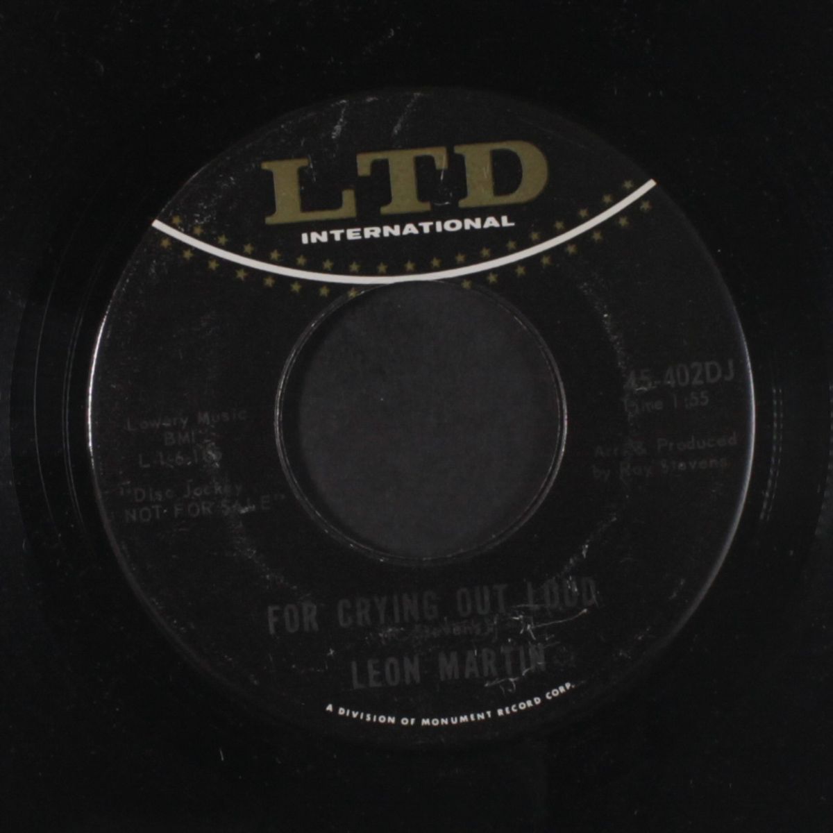 for crying out loud / i think of losing you by LEON MARTIN