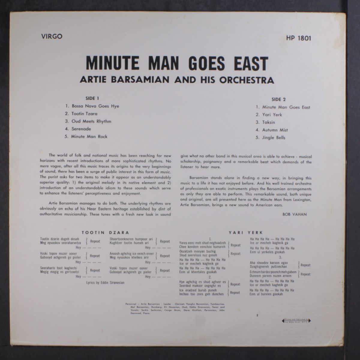 minuteman goes east by ARTIE BARSAMIAN