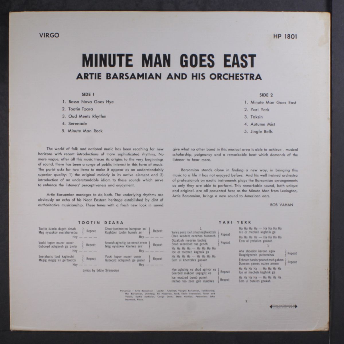 minuteman goes east by ARTIE BARSAMIAN