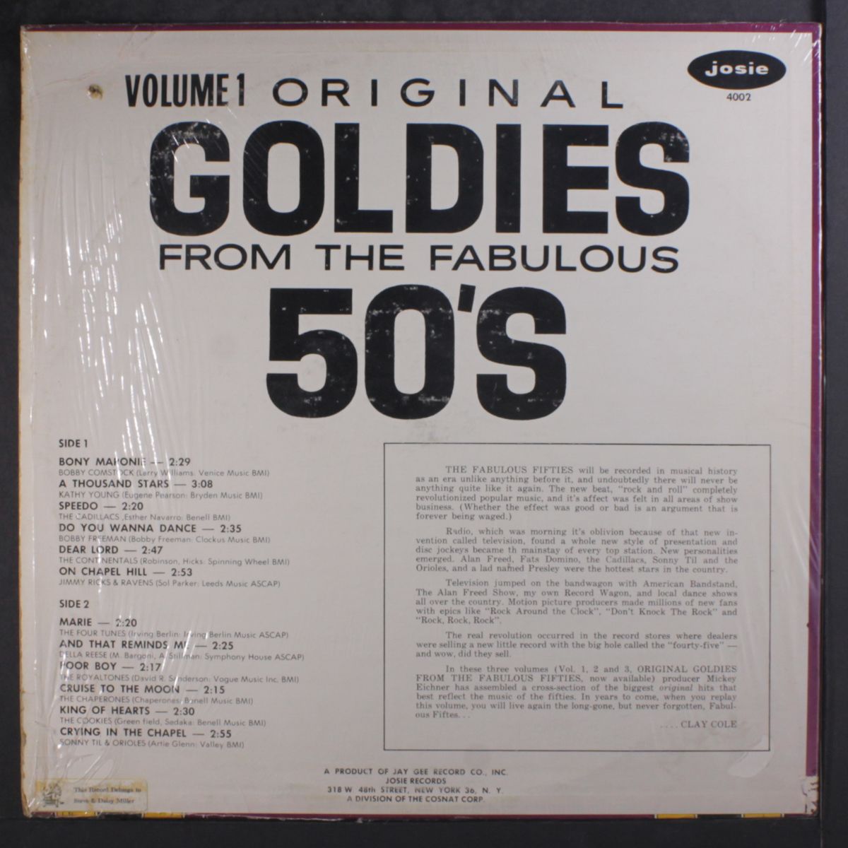 original goldies from the fabulous 50's, vol. 1 by VARIOUS