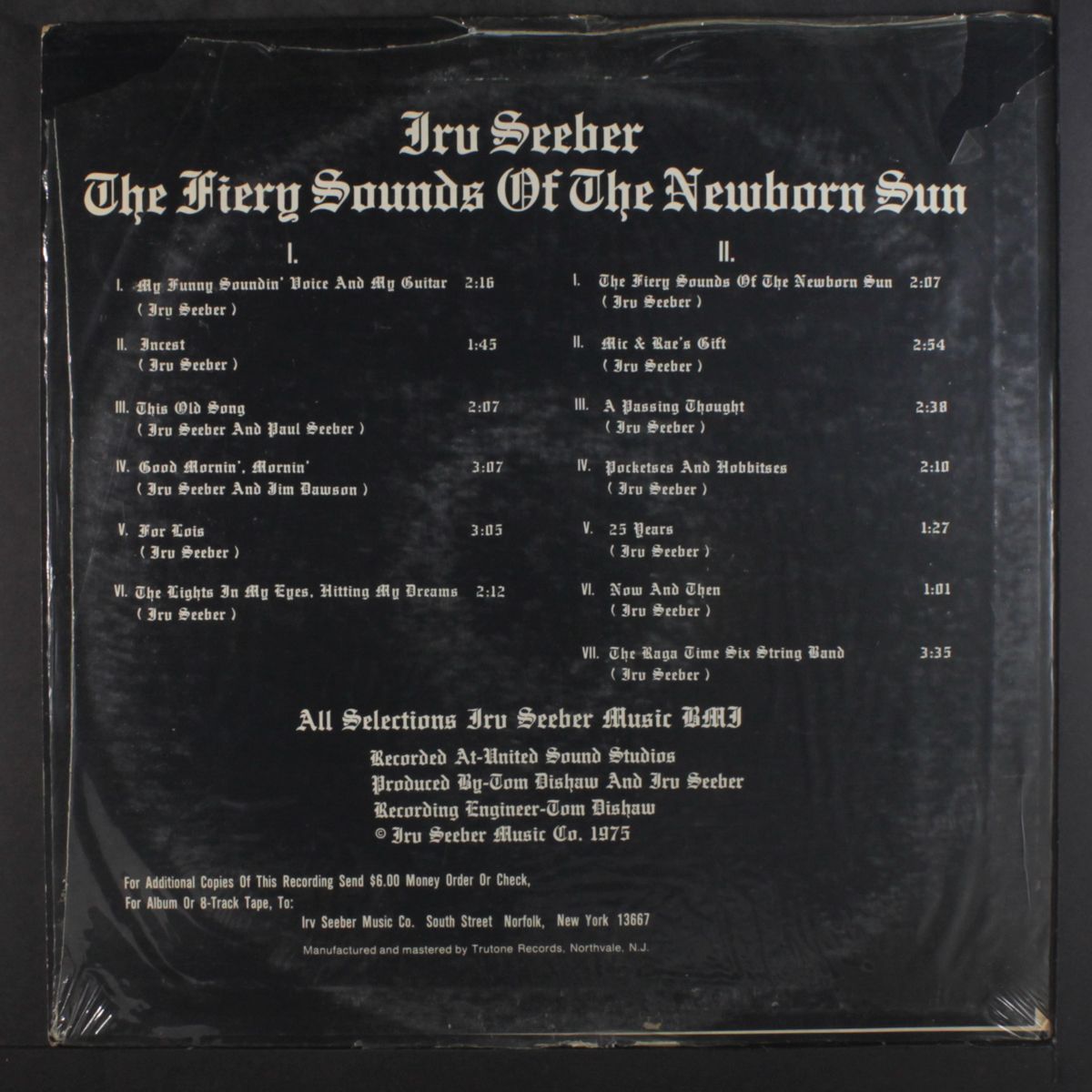 the fiery sounds of the newborn sun by IRV SEEBER