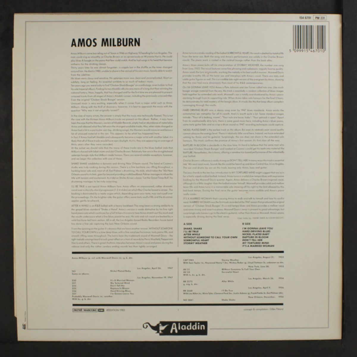 13 unreleased masters by AMOS MILBURN