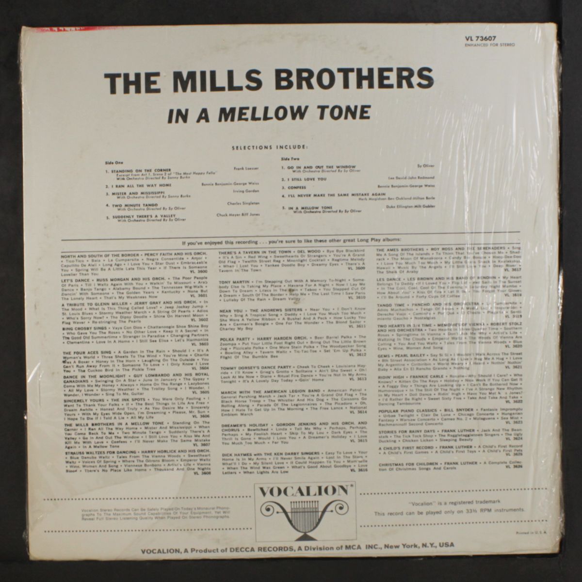 in a mellow tone by MILLS BROTHERS