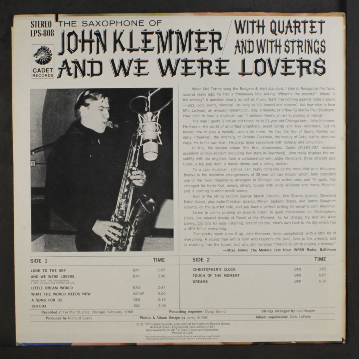 and we were lovers by JOHN KLEMMER