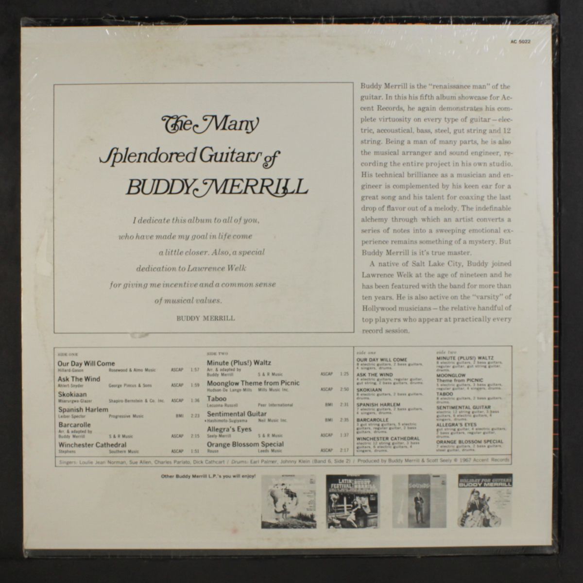 the many-splendored guitars of by BUDDY MERRILL
