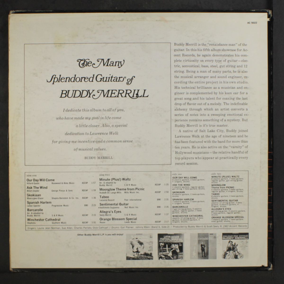 the many-splendored guitars of by BUDDY MERRILL