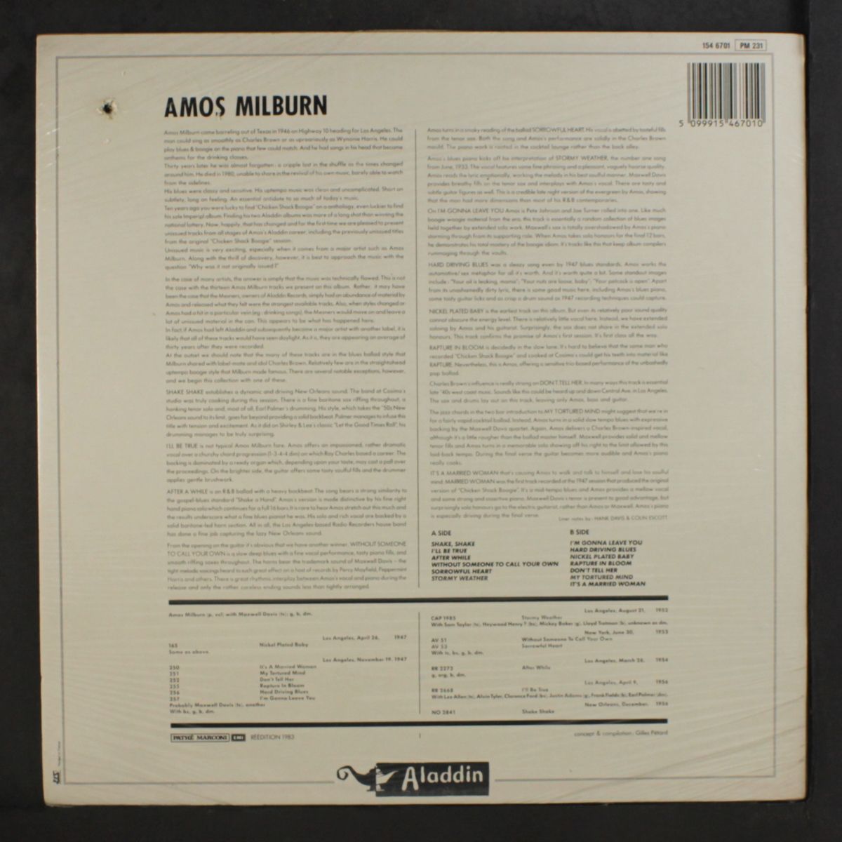 13 unreleased masters by AMOS MILBURN