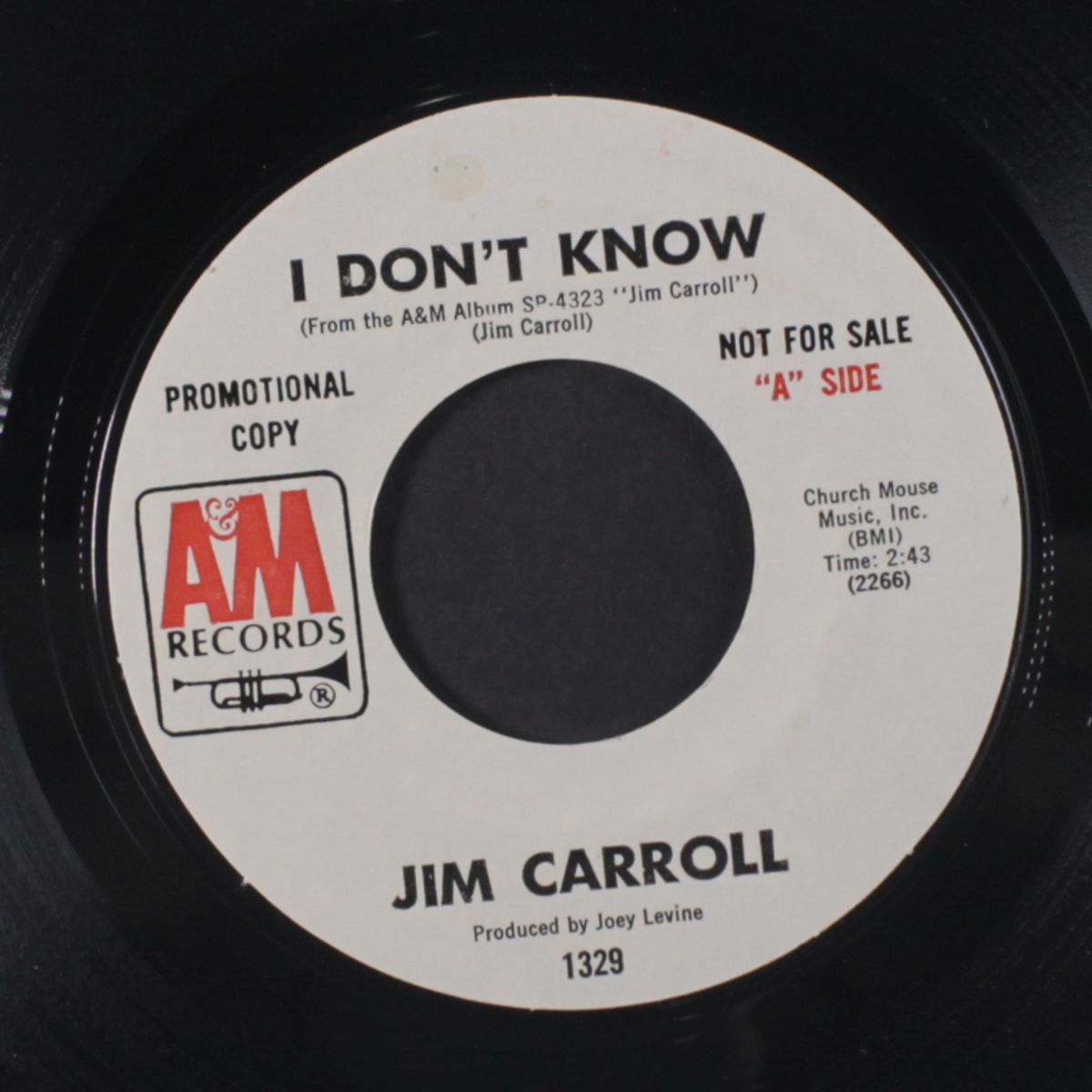 i don't know / on & on by JIM CARROLL
