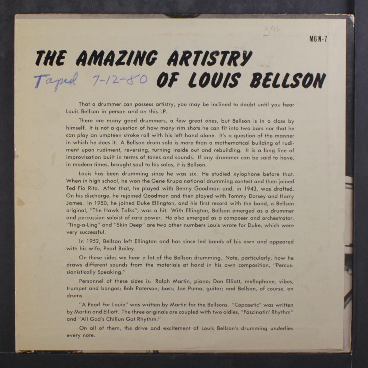 the amazing artistry of louis bellson by LOUIS BELLSON