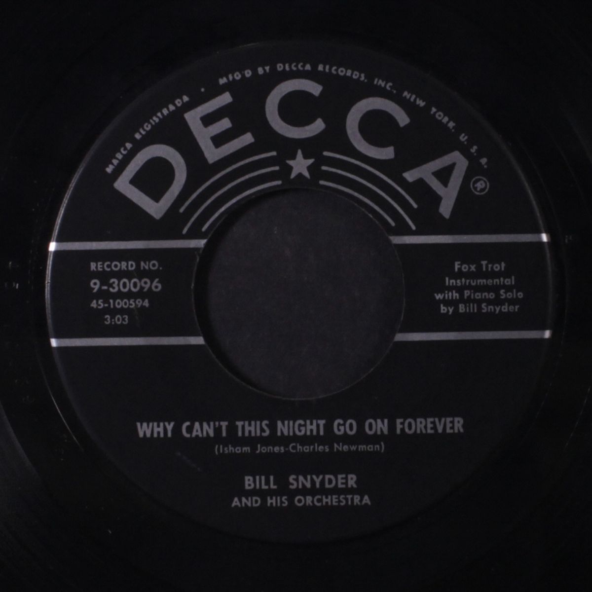 chicago blues / why can't this night go on forever by BILL SNYDER