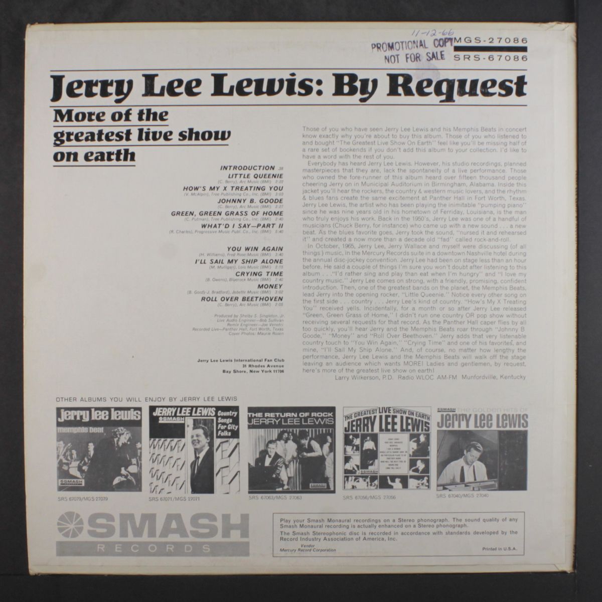 by request by JERRY LEE LEWIS
