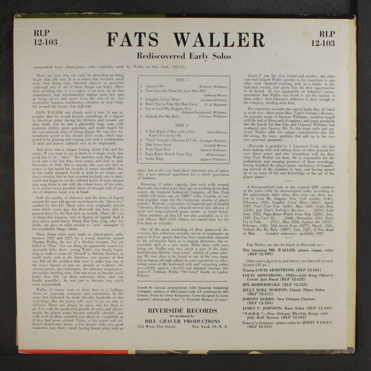 rediscovered early solos by FATS WALLER