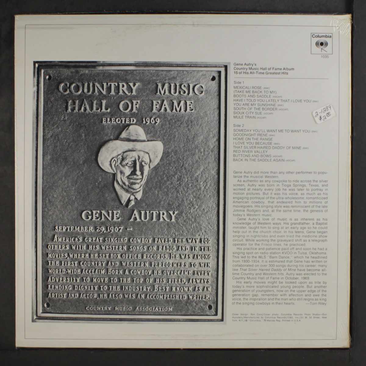 country music hall of fame by GENE AUTRY