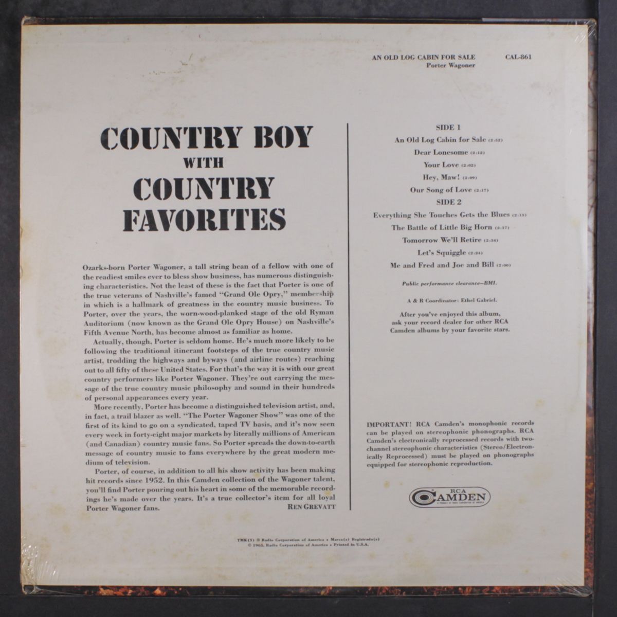 an old log cabin for sale by PORTER WAGONER