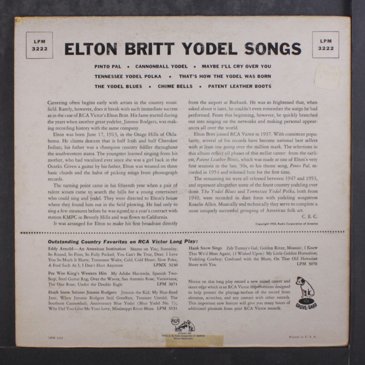 yodel songs by ELTON BRITT