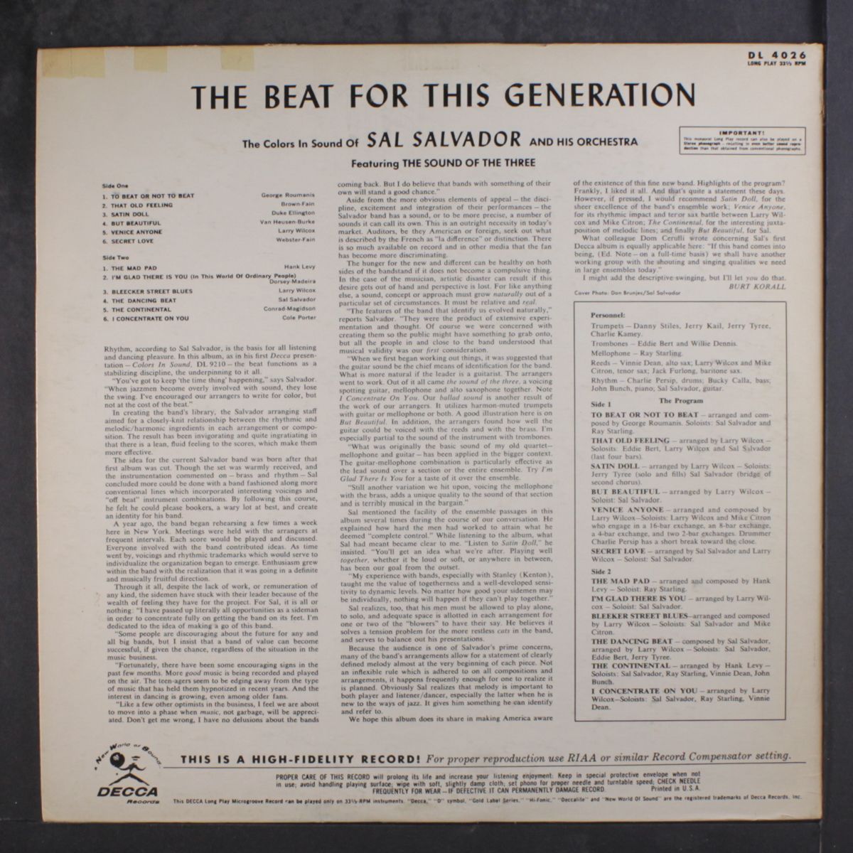 the beat for this generation by SAL SALVADOR