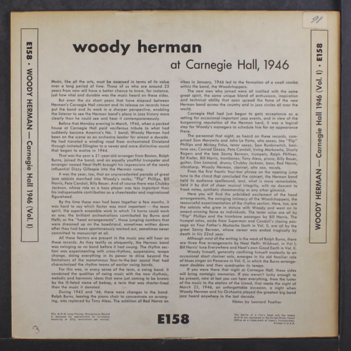 at carnegie hall 1946, vol. 1 by WOODY HERMAN