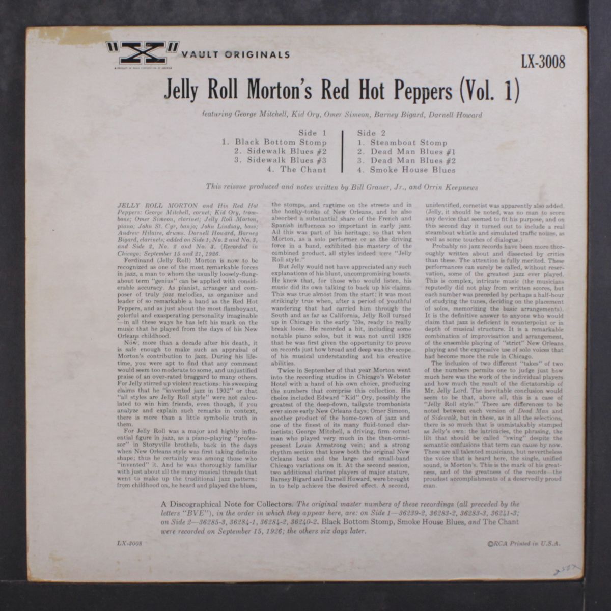 jelly roll morton's red hot peppers vol. 1 by JELLY ROLL MORTON