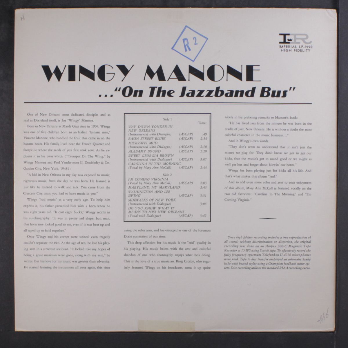 on the jazzband bus by WINGY MANONE