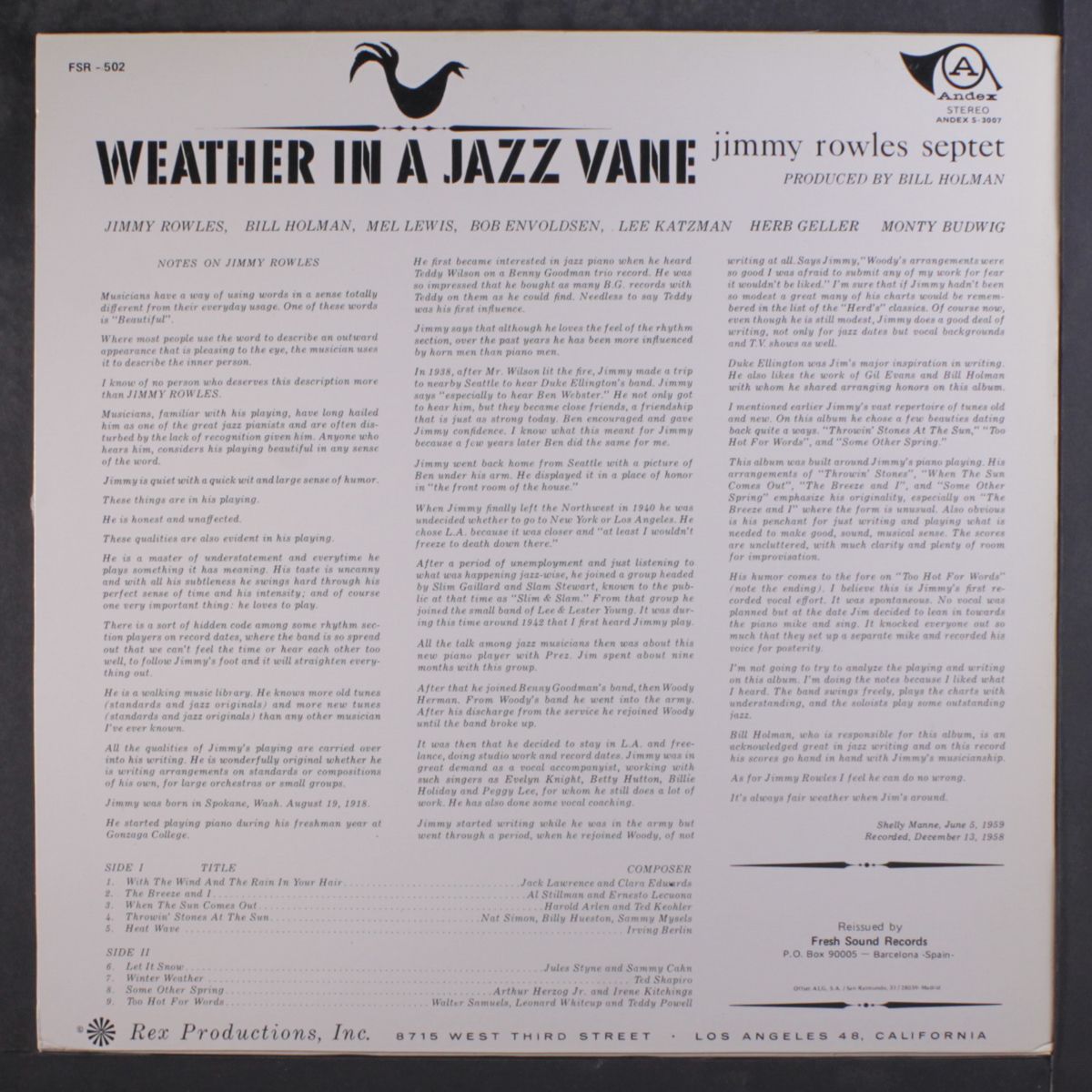 weather in a jazz vane by JIMMY ROWLES