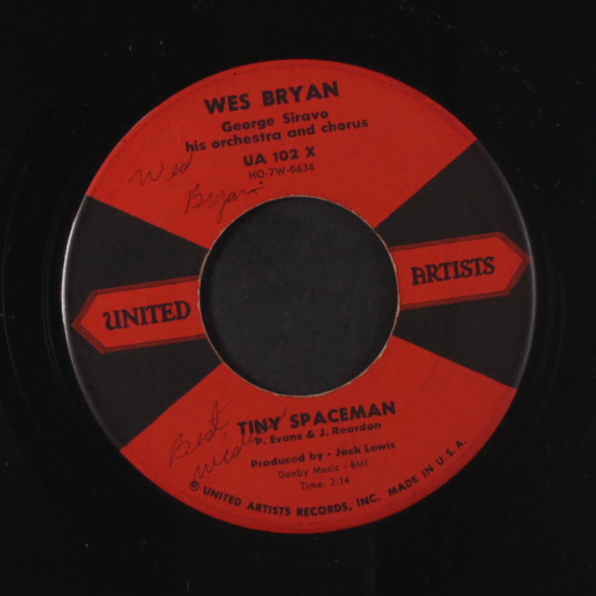 tiny spaceman / lonesome love by WES BRYAN
