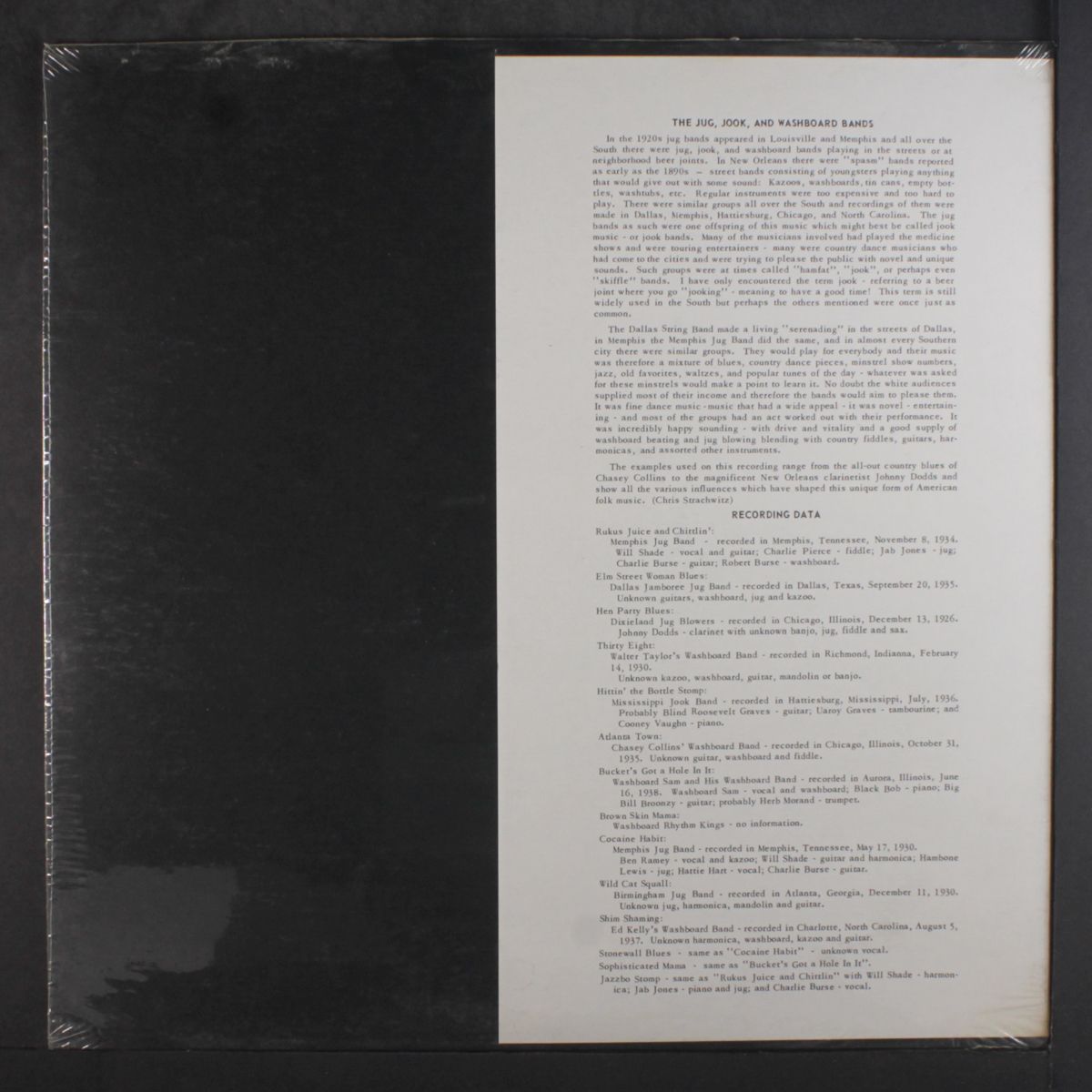 jug, jook and washboard bands by VARIOUS
