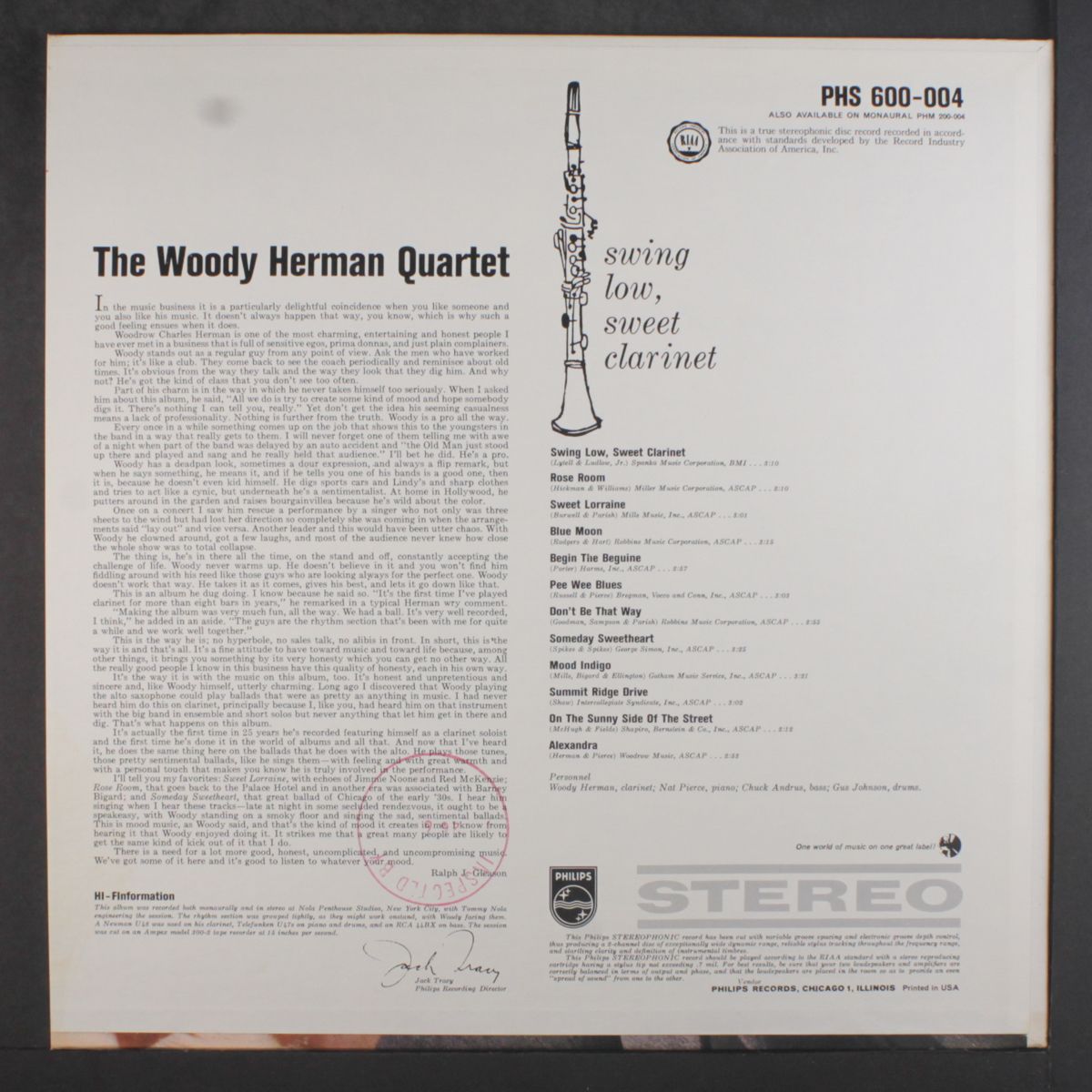 swing low, sweet clarinet by WOODY HERMAN