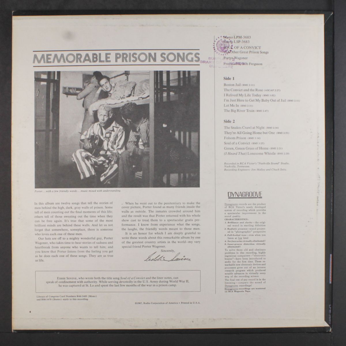 soul of a convict by PORTER WAGONER