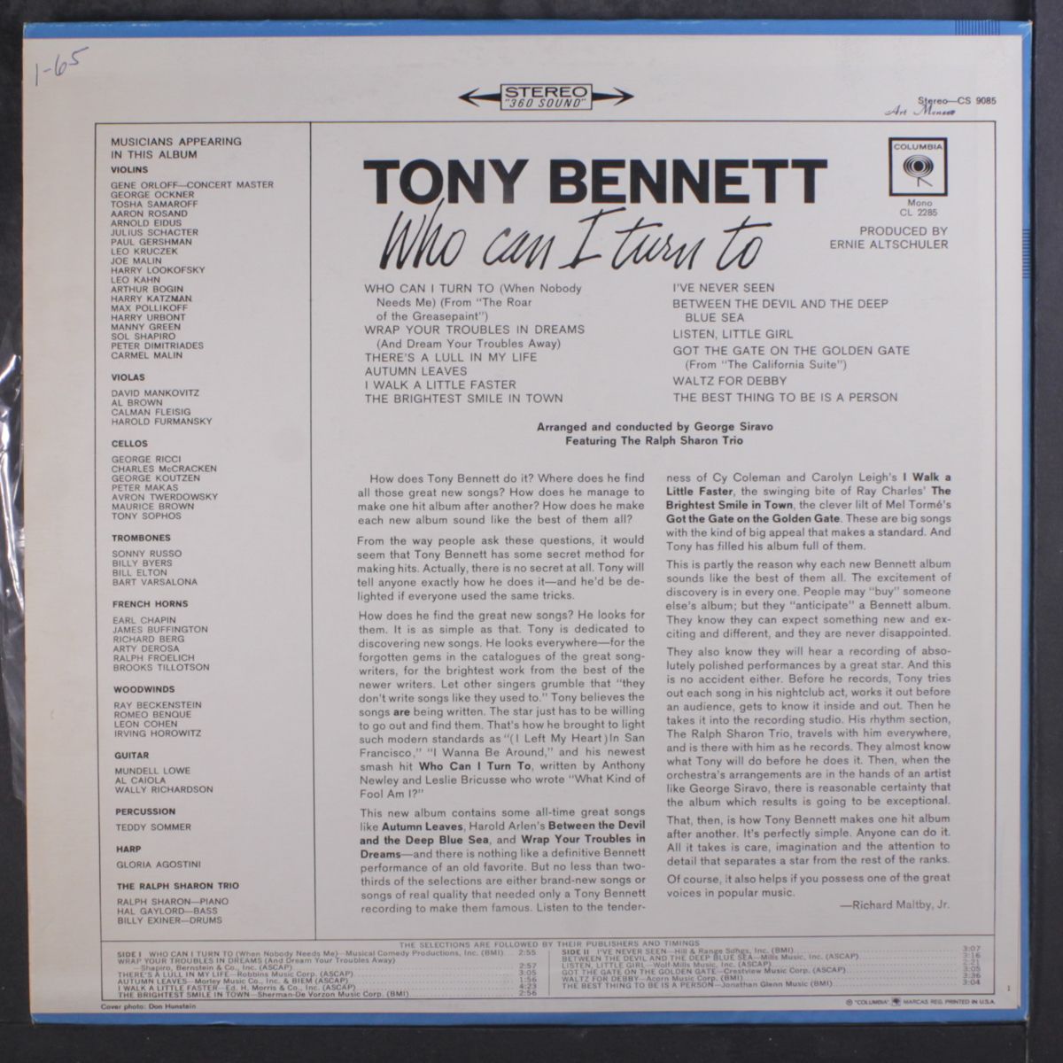 who can i turn to by TONY BENNETT