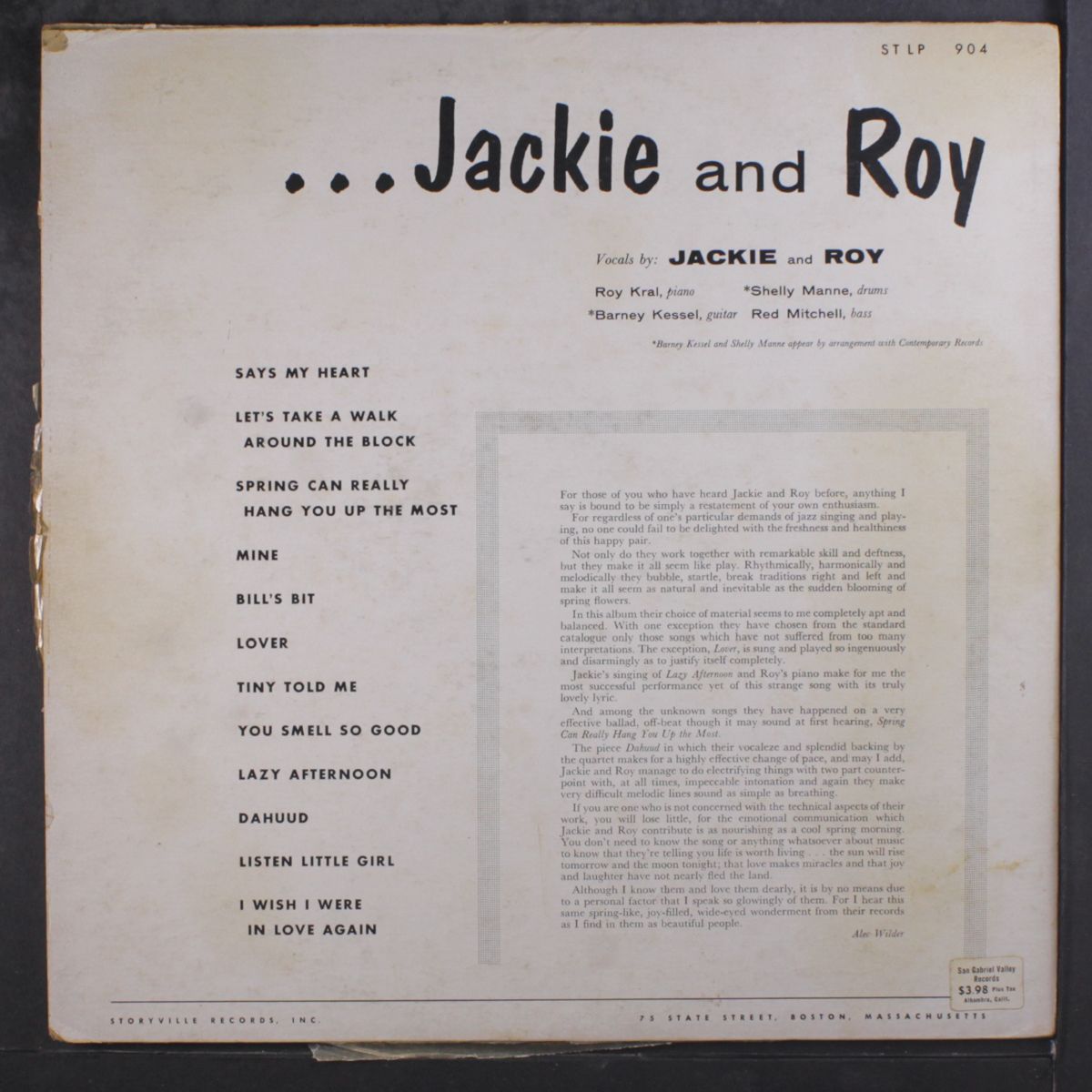 storyville presents by JACKIE CAIN & ROY KRAL
