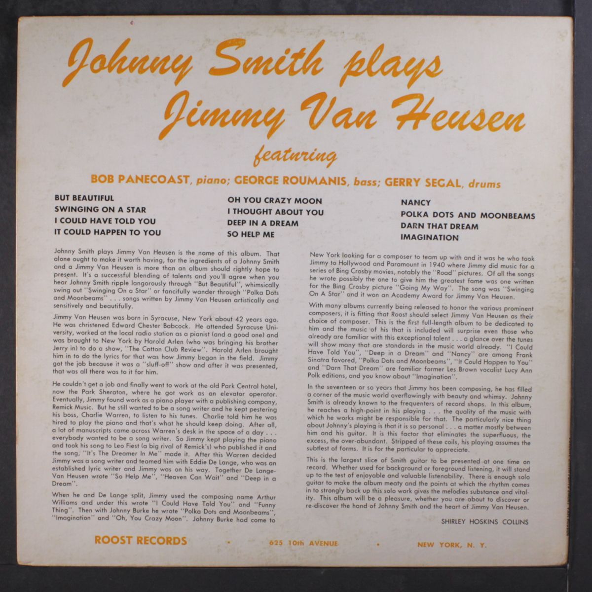 plays jimmy van heusen by JOHNNY SMITH