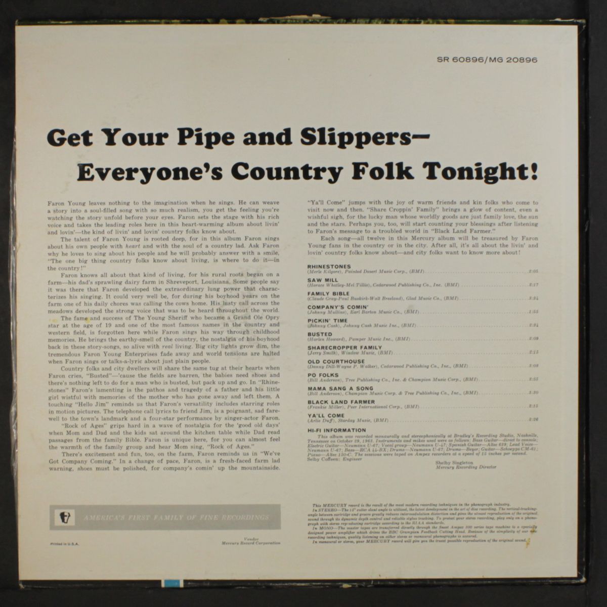 story songs for country folks by FARON YOUNG