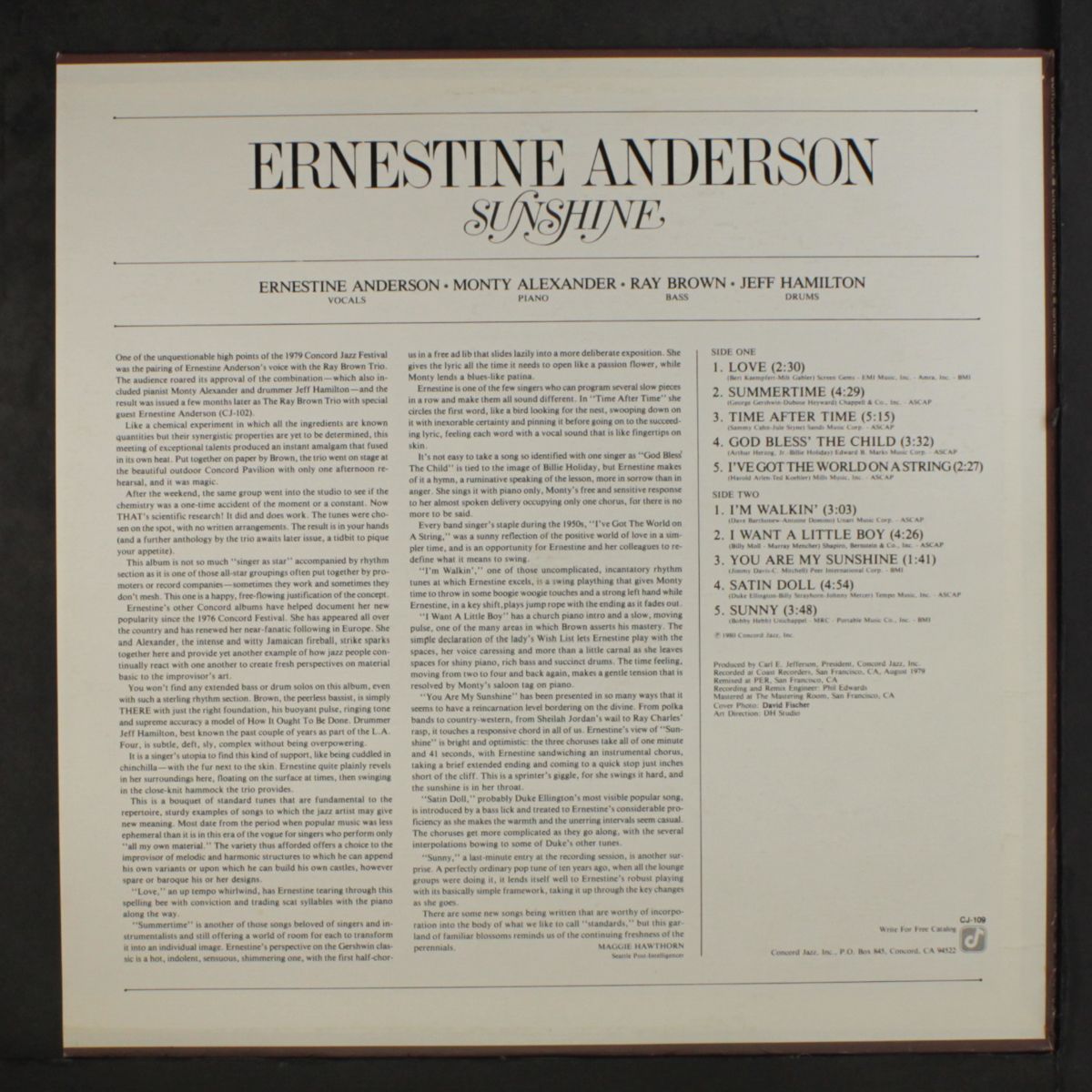 sunshine by ERNESTINE ANDERSON