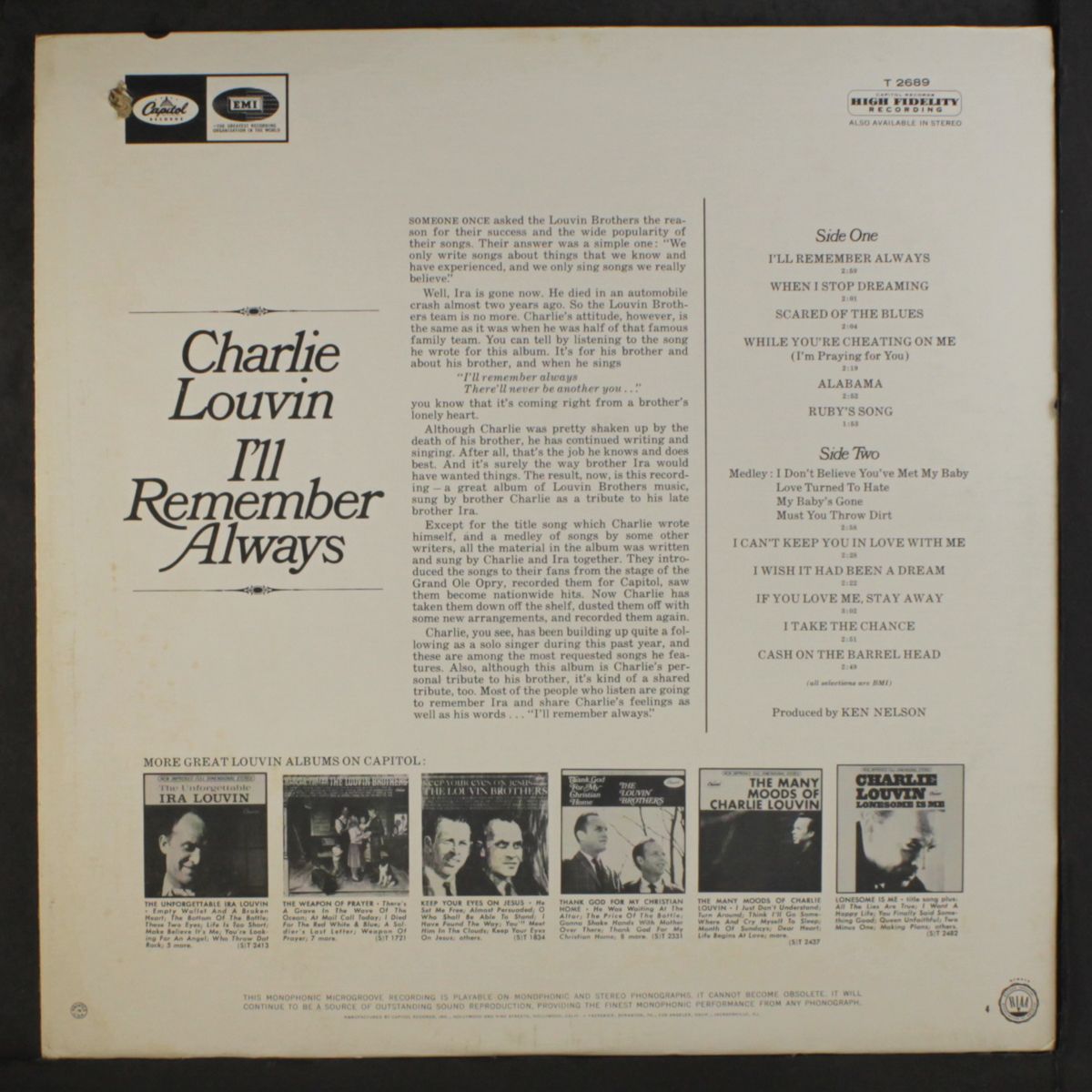 i'll remember always by CHARLIE LOUVIN