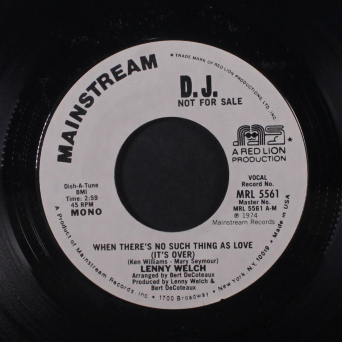 when there's no such thing as love / mono by LENNY WELCH