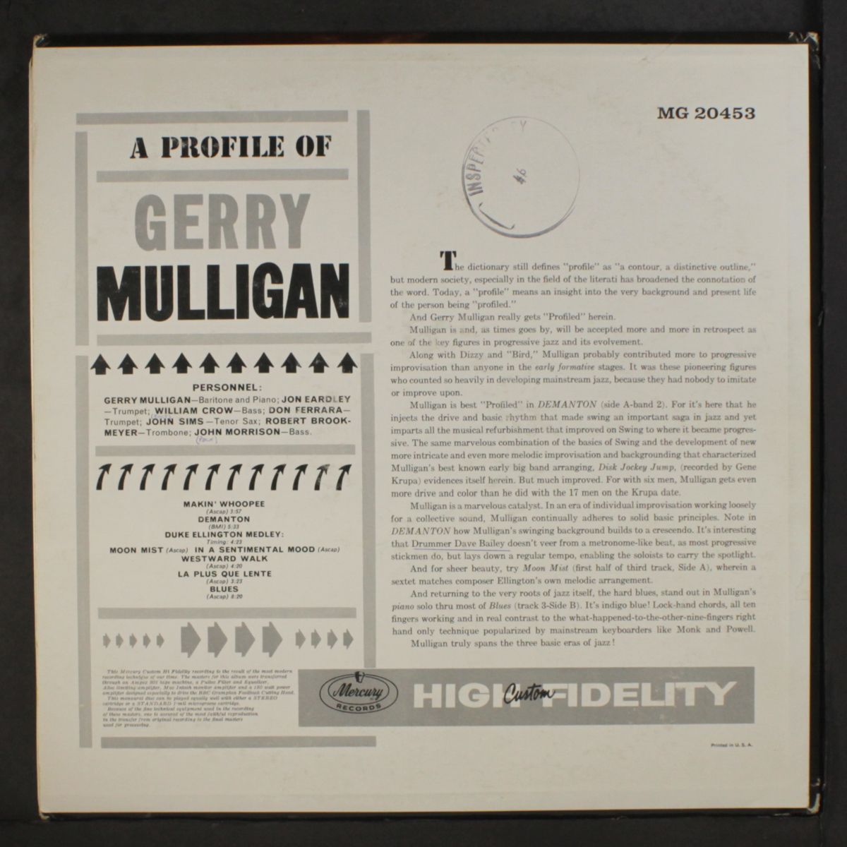 a profile of by GERRY MULLIGAN