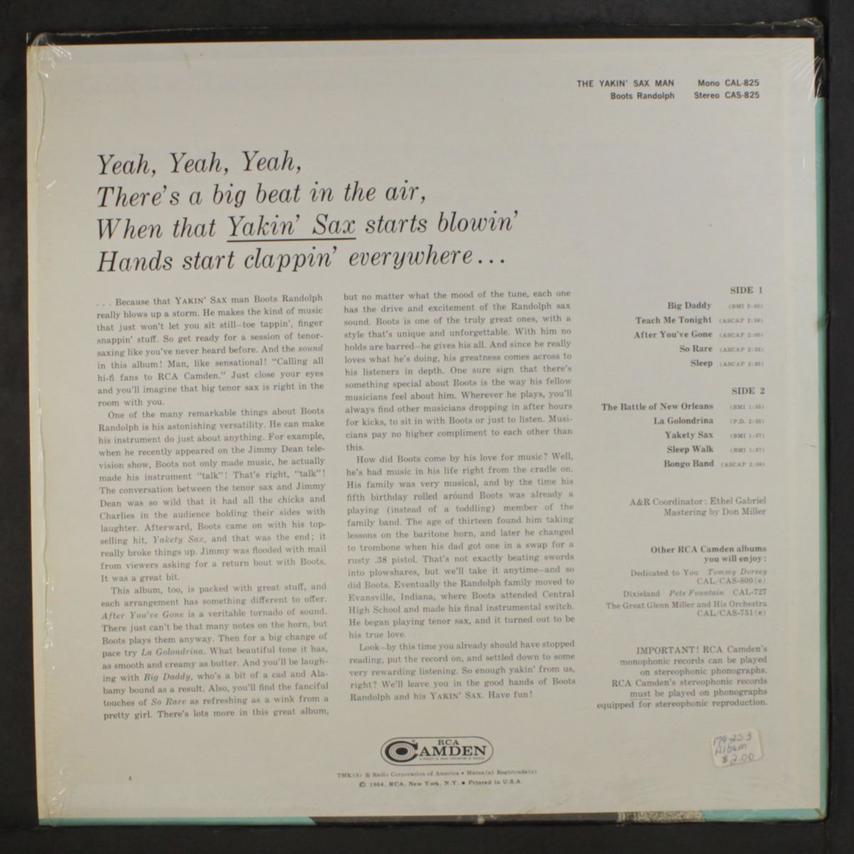 the yakin' sax man by BOOTS RANDOLPH
