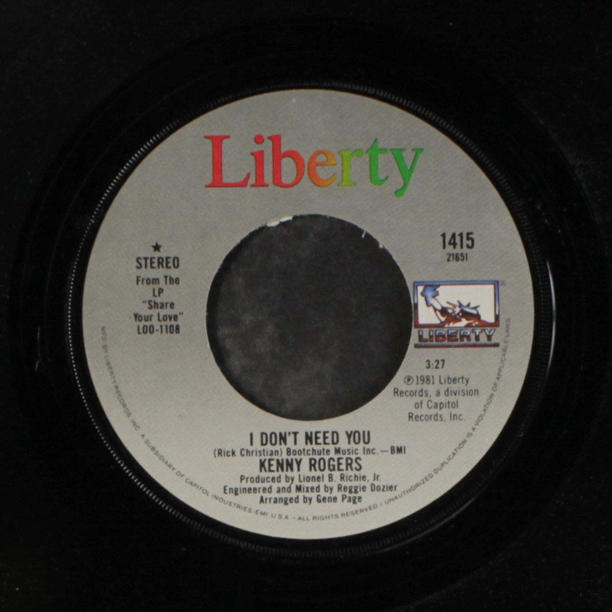 i don't need you / without you in my life by KENNY ROGERS