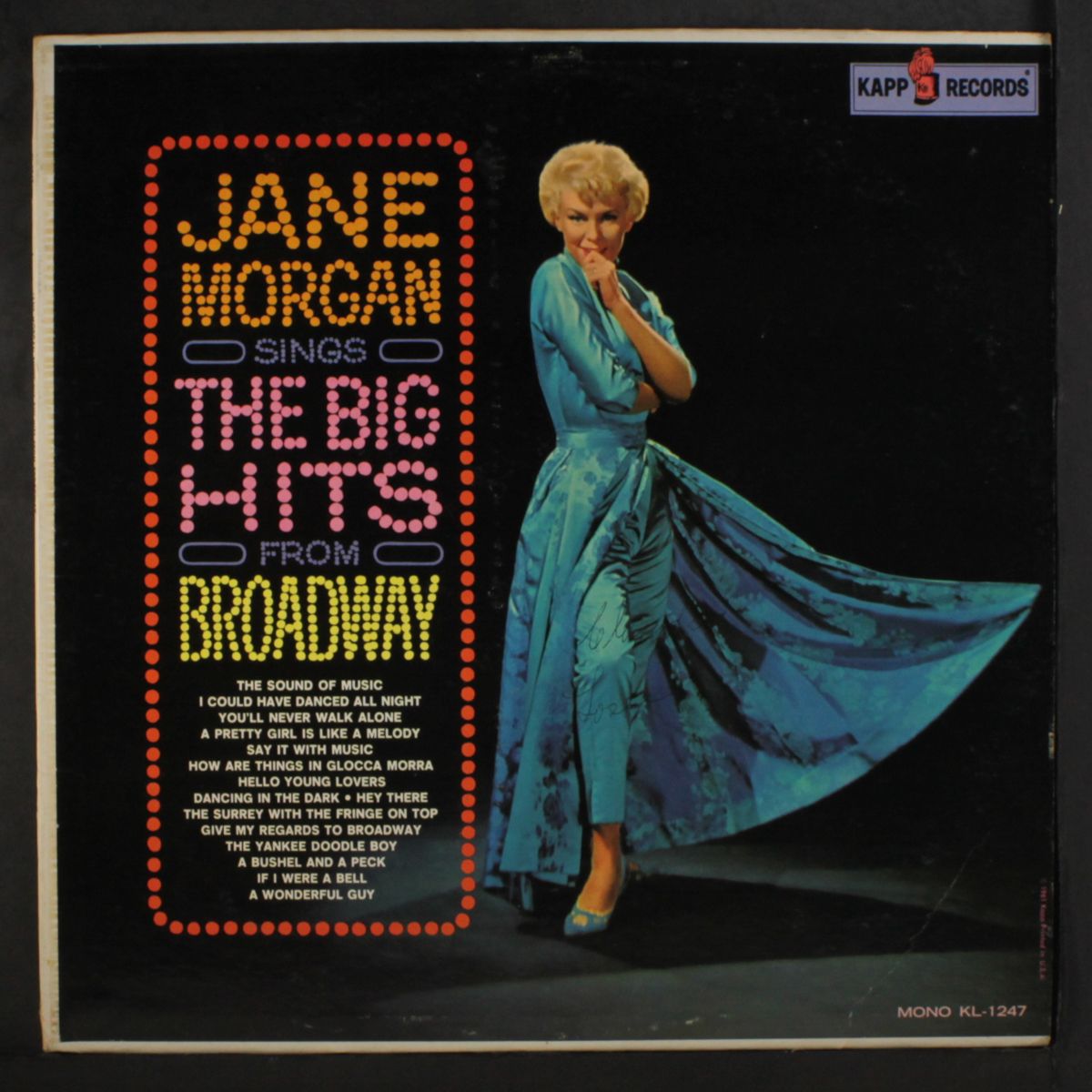 sings the big hits from broadway by JANE MORGAN