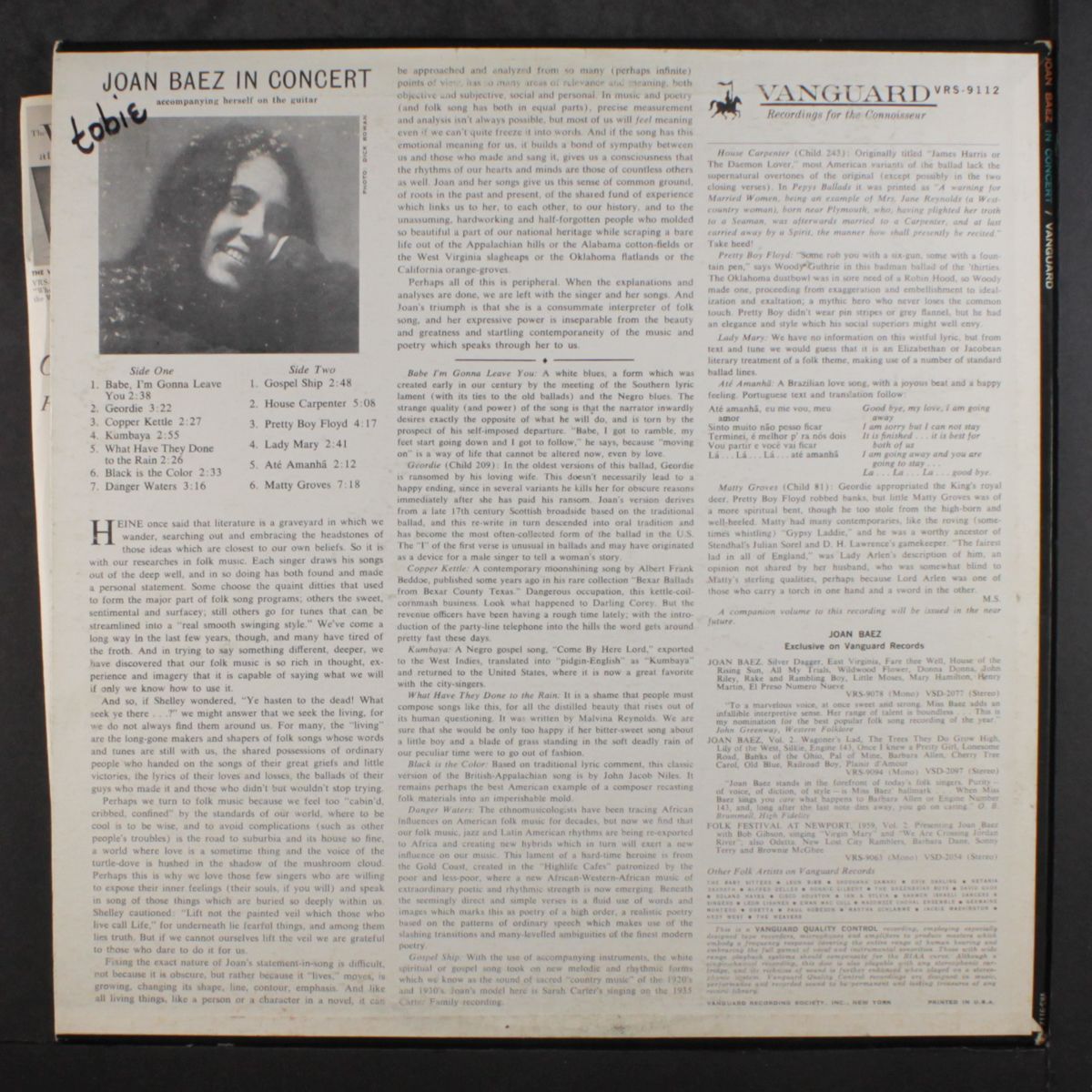 in concert by JOAN BAEZ