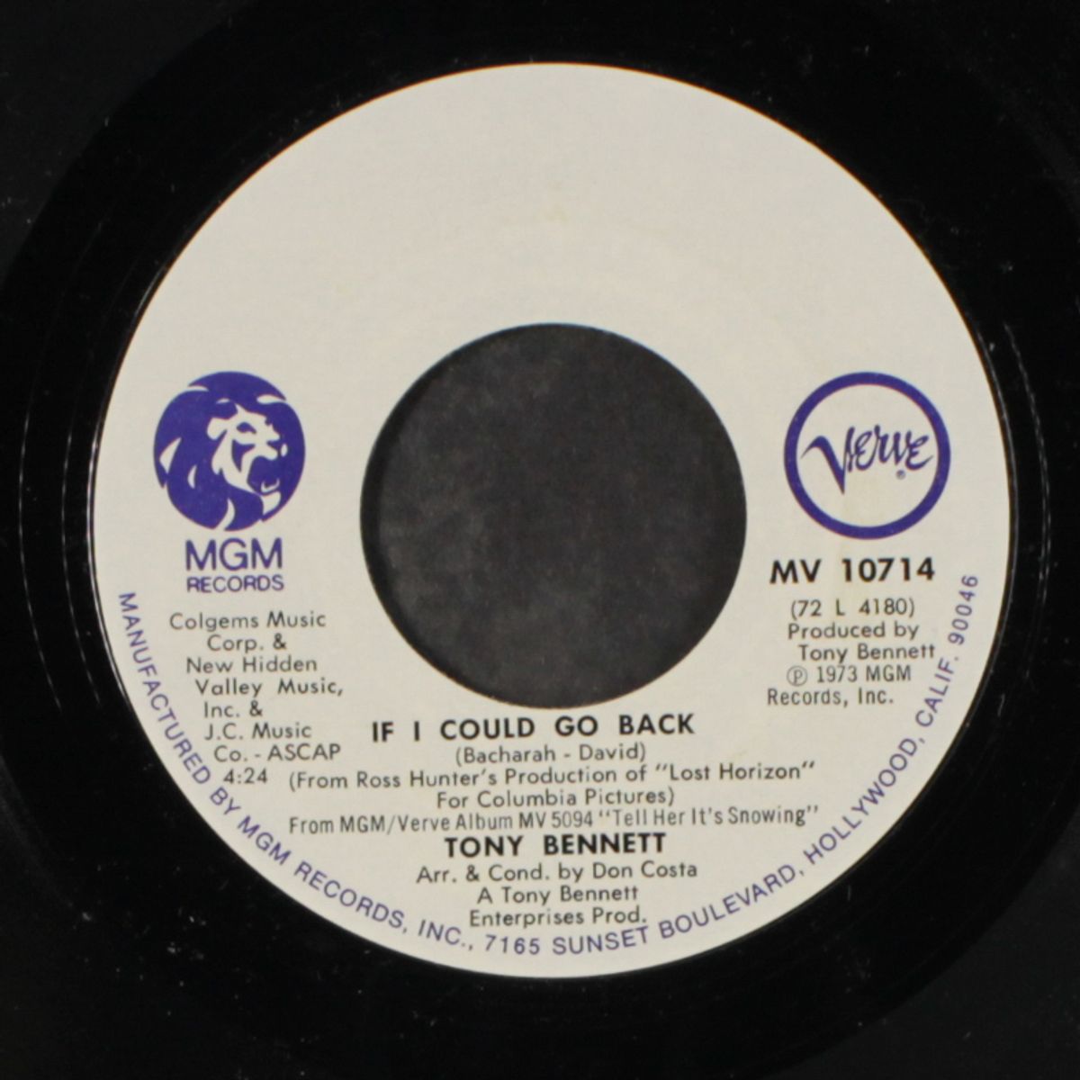 tell her it's snowing / if i could go back by TONY BENNETT