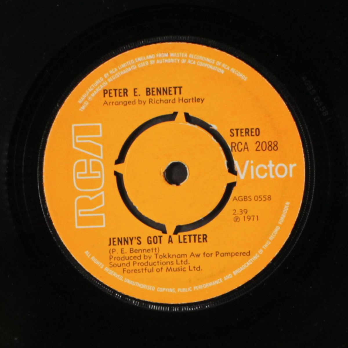 catch the summer / jenny's got a letter by PETER BENNETT