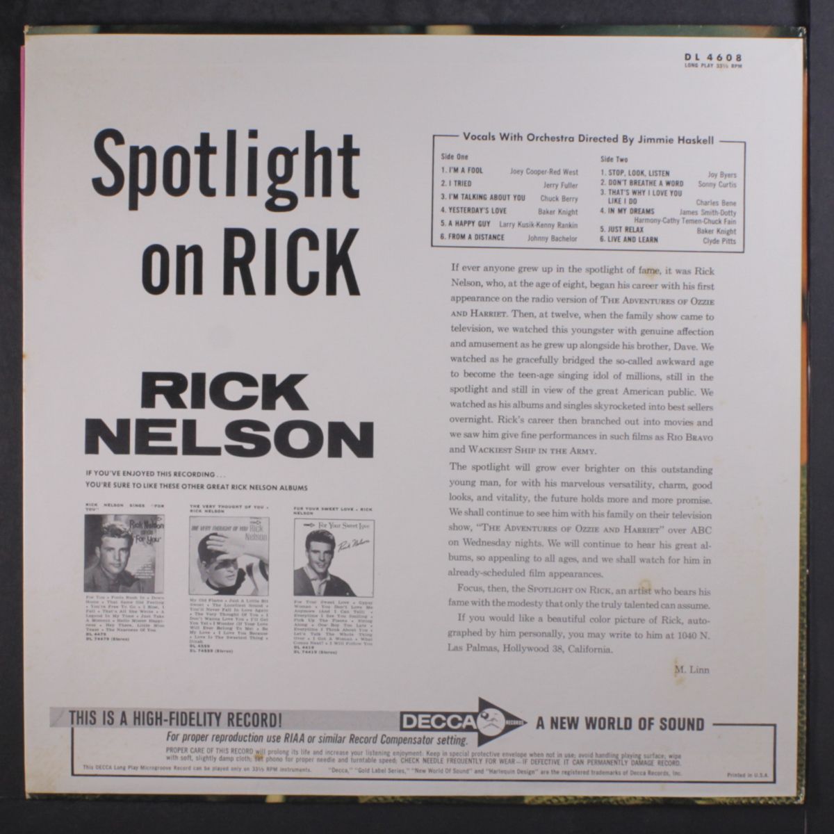spotlight on rick by RICKY NELSON