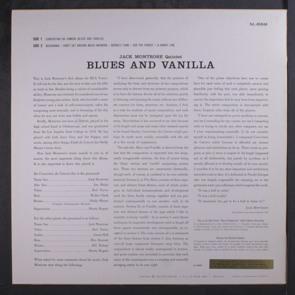blues and vanilla by JACK MONTROSE & RED NORVO