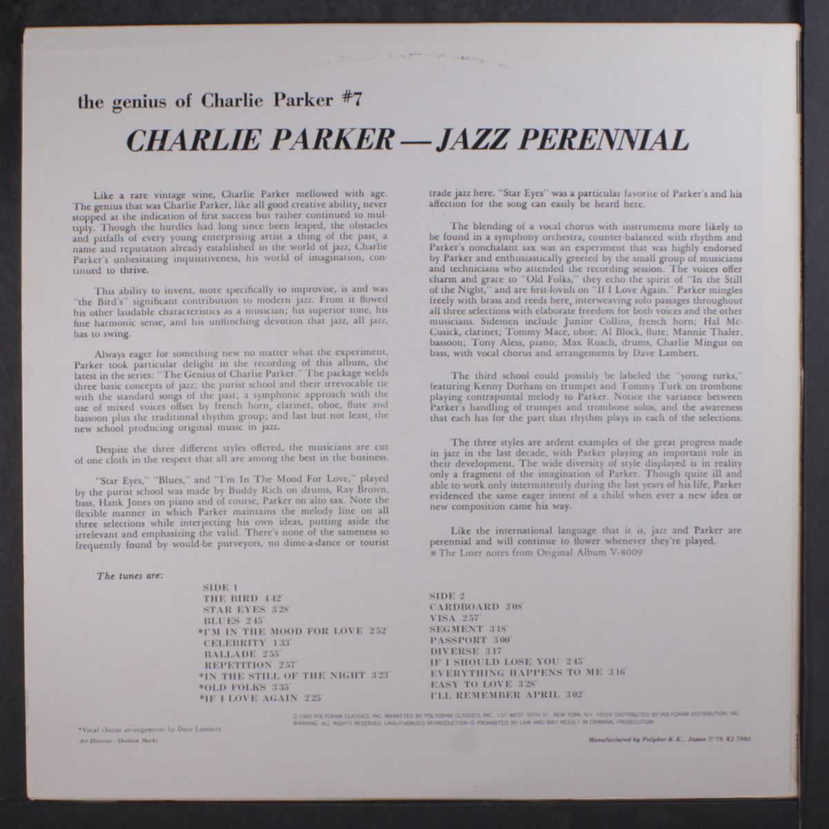 jazz perennial by CHARLIE PARKER