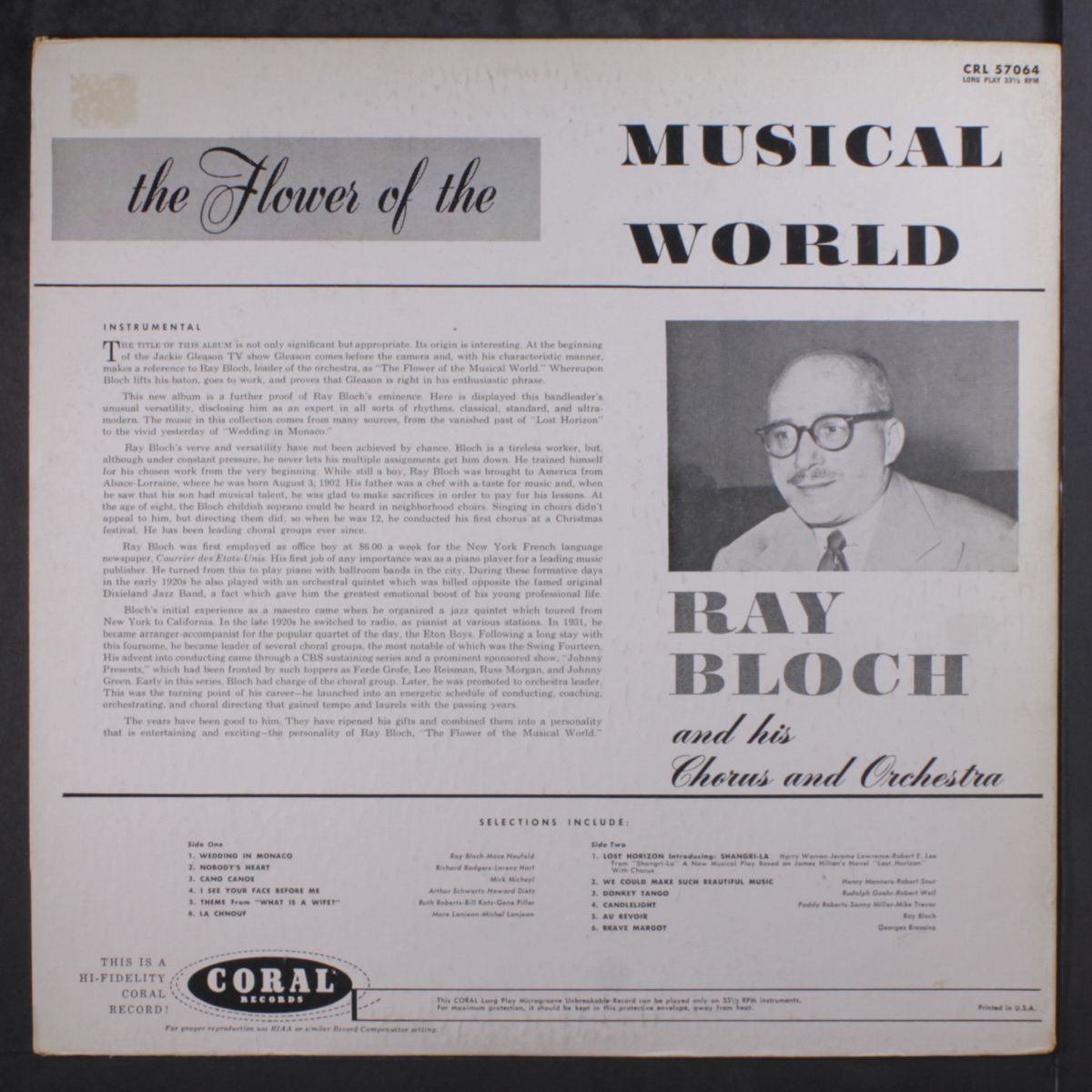 the flower of the musical world by RAY BLOCH