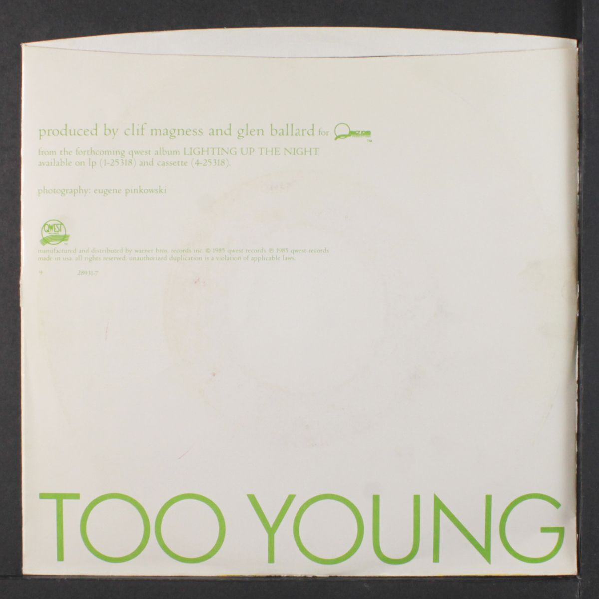 too young / remember me laughing by JACK WAGNER